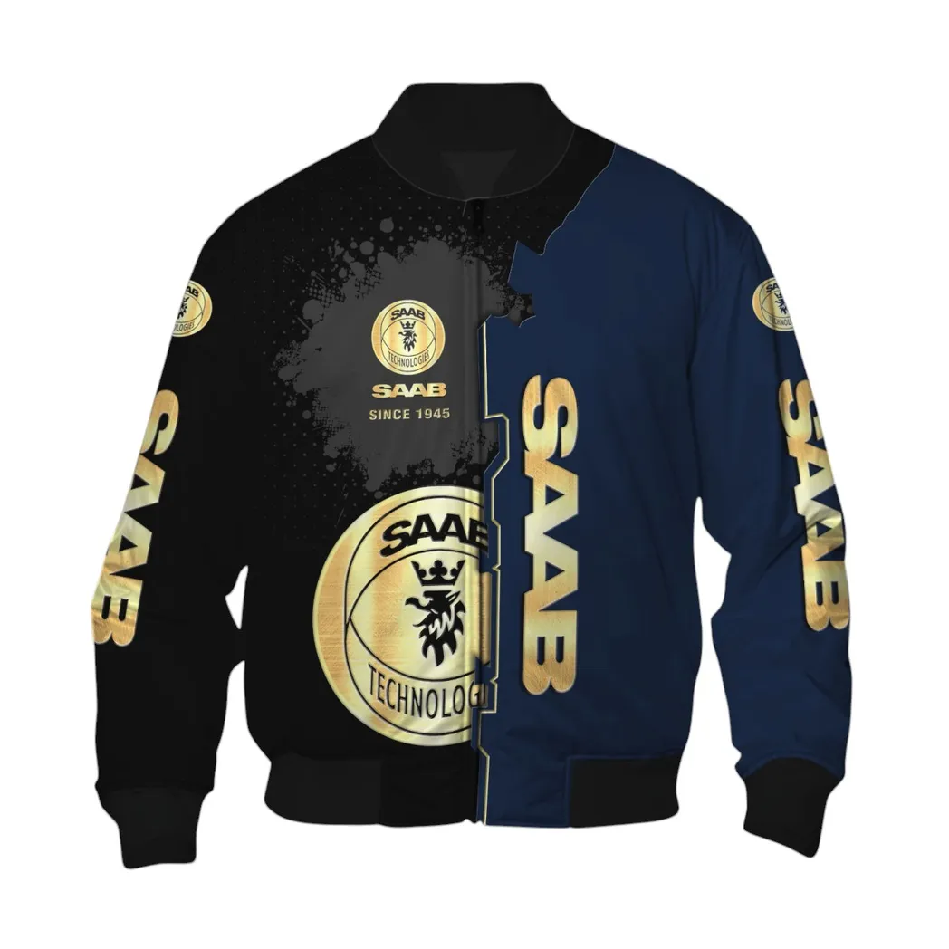 Saab Automobile Bomberjacke für Sportwagen-Fans, All Over Print Geschenk für Auto-Enthusiasten Saab Automobile Fans CAR44021725080-6