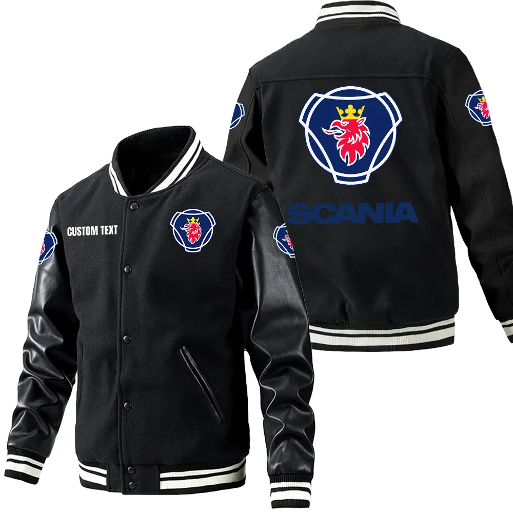 scania leder baseballjacke fr auto fans rmel mit all over print personalisierbar mit wunschname car1801112198 schwarz fbi9u