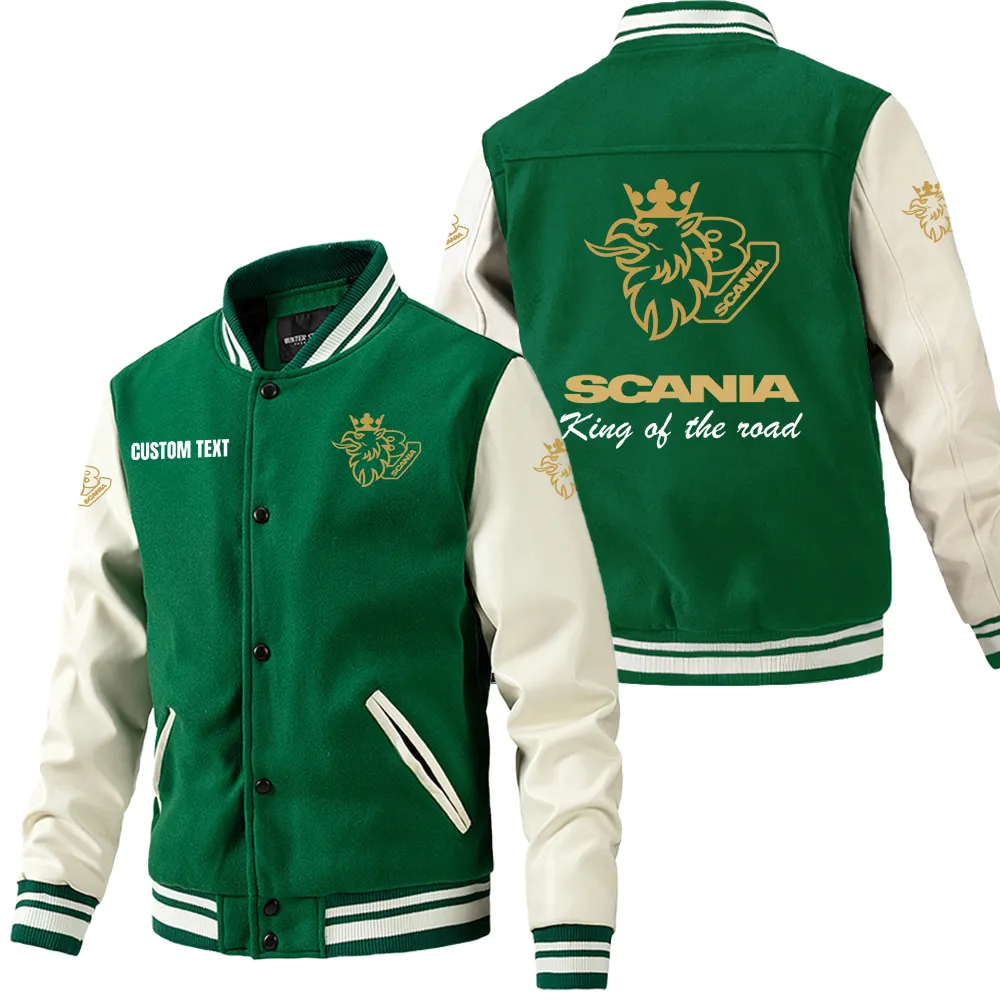scania v8 leder baseballjacke fr auto fans rmel mit all over print personalisierbar mit wunschname car1801112199 grn is7cy