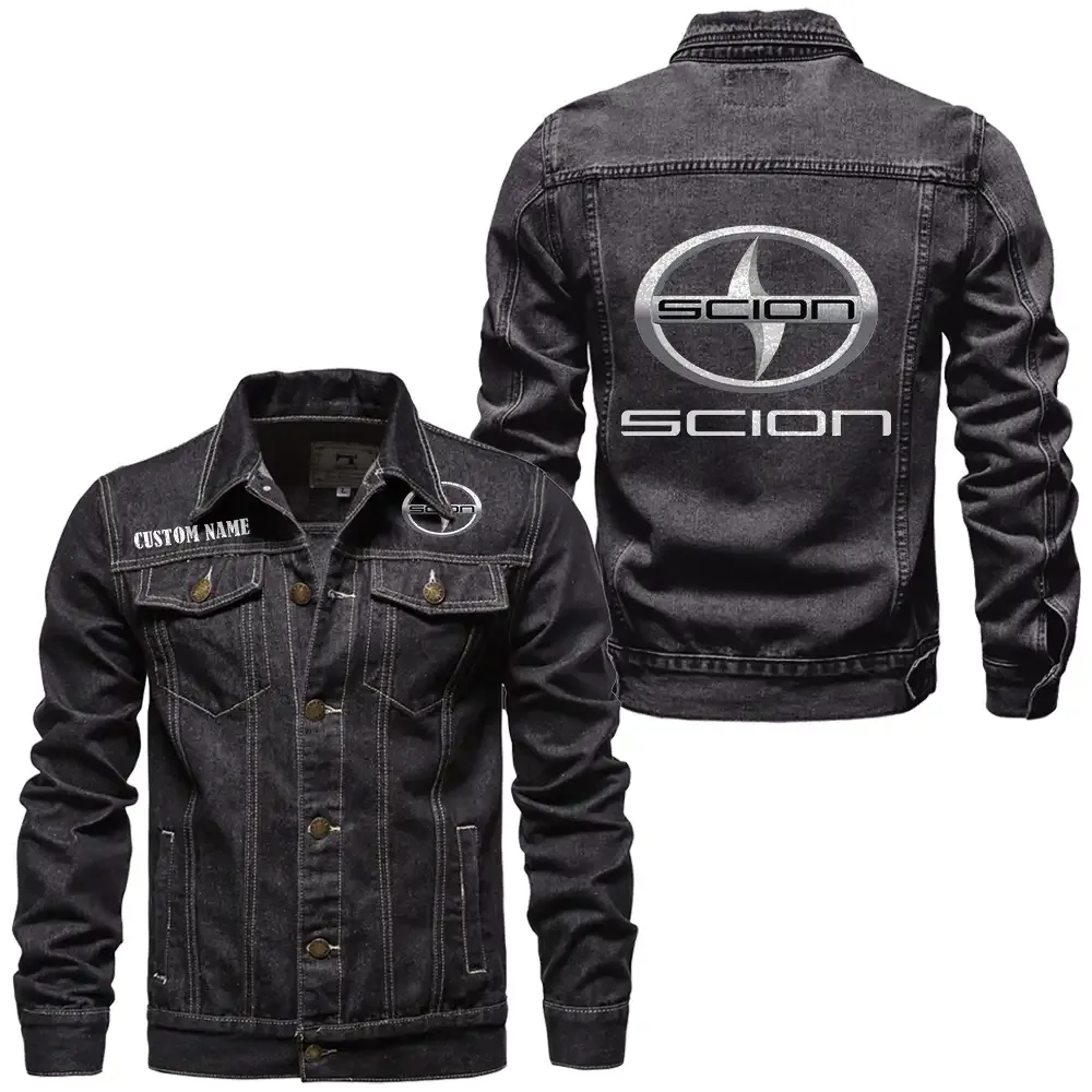 Scion Jeansjacke für Auto-Fans – Vintage-Stil mit Wunschname personalisierbar CAR1901132256 - Schwarz