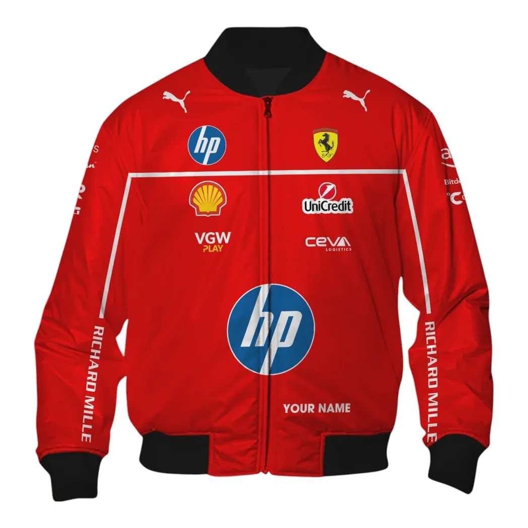 scuderia ferrari personalisierte bomberjacke fr auto liebhaber vintage 3d print namensdruck car418050925666 lkm9e