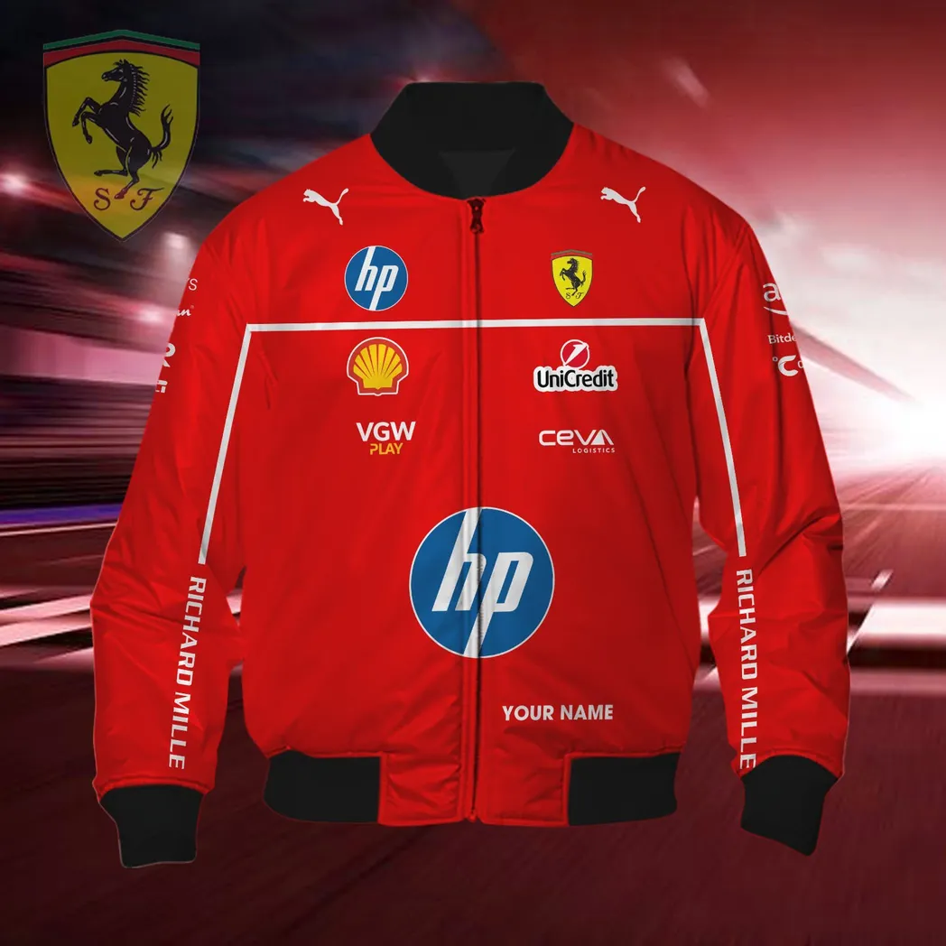 scuderia ferrari personalisierte bomberjacke fr auto liebhaber vintage 3d print namensdruck car418050925666 mhjys