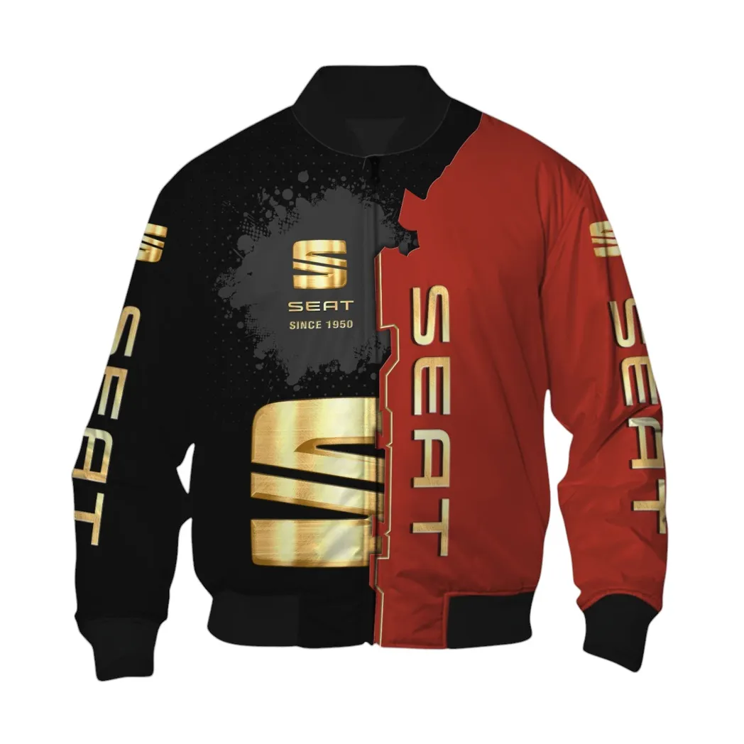 Seat Bomberjacke für Sportwagen-Fans, All Over Print Geschenk für Auto-Enthusiasten Seat Fans CAR44021725082-6