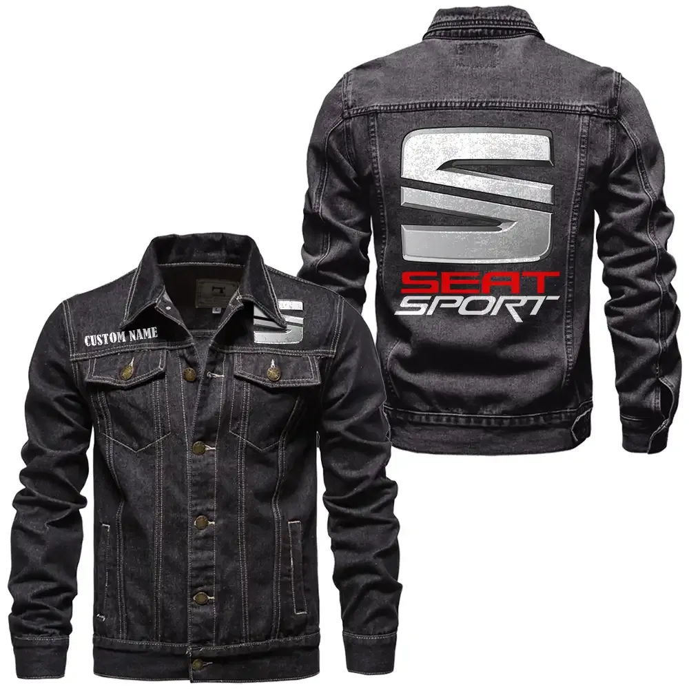 seat jeansjacke fr auto fans vintage stil mit wunschname personalisierbar car1901132258 schwarz 79fhu