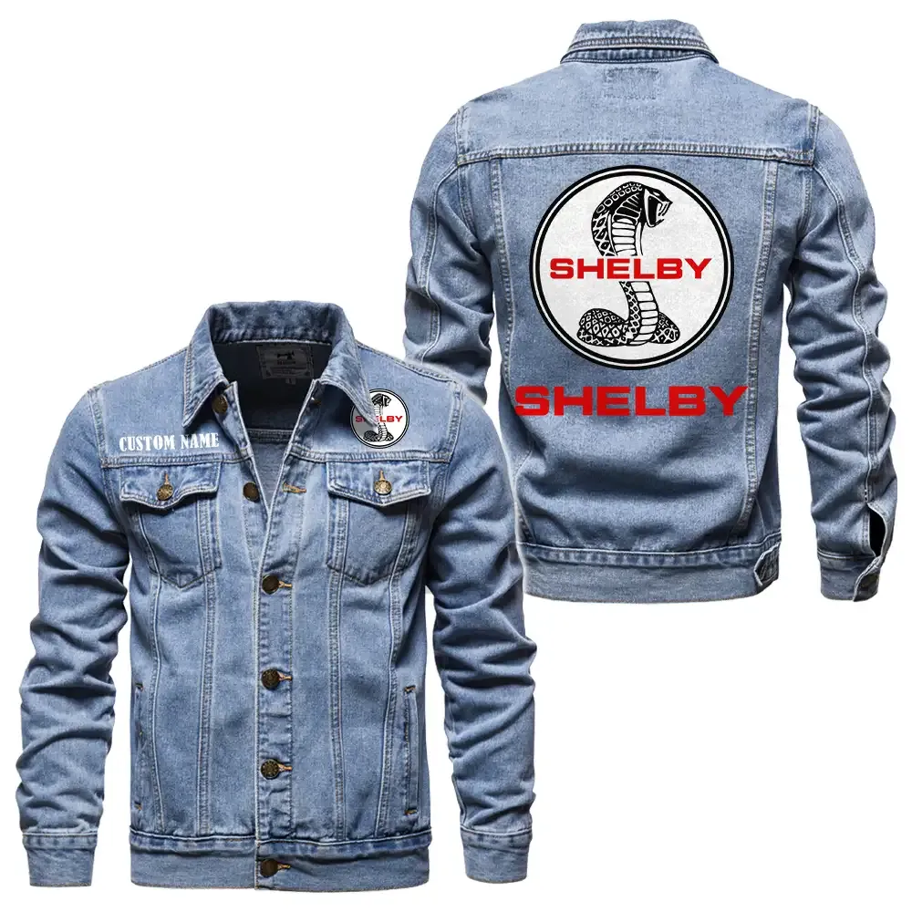 shelby cobra jeansjacke fr auto fans vintage stil mit wunschname personalisierbar car1901132259 hellblau emciz
