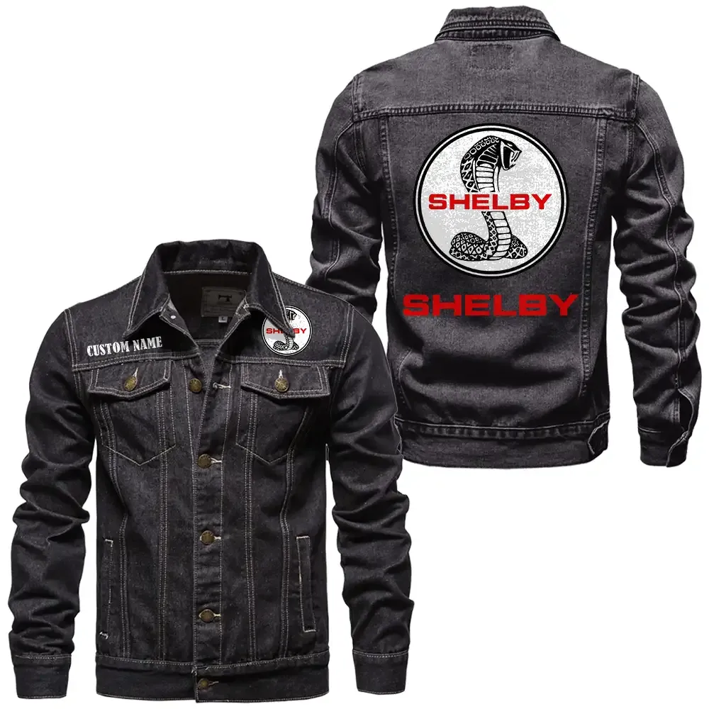 Shelby cobra Jeansjacke für Auto-Fans – Vintage-Stil mit Wunschname personalisierbar CAR1901132259 - Schwarz