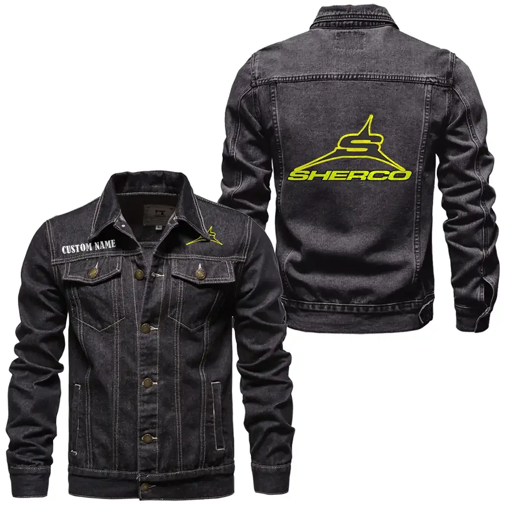 Sherco Jeansjacke für Auto-Fans – Vintage-Stil mit Wunschname personalisierbar CAR1901132261 - Schwarz