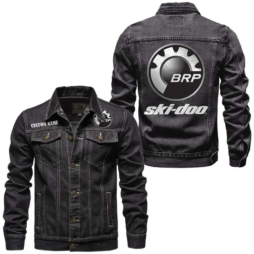 Ski Doo Jeansjacke für Auto-Fans – Vintage-Stil mit Wunschname personalisierbar CAR1901132262 - Schwarz