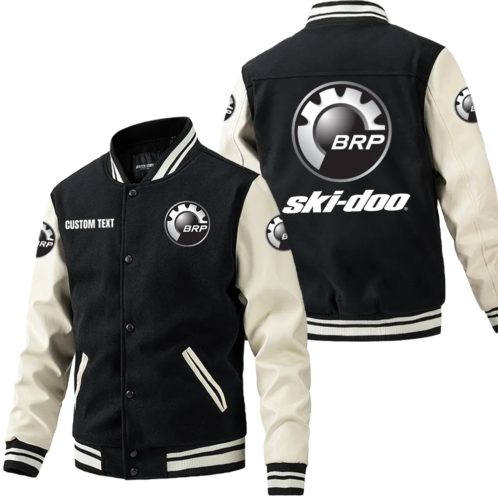 ski doo leder baseballjacke fr auto fans rmel mit all over print personalisierbar mit wunschname car1801112204 schwarz wei ck7ji
