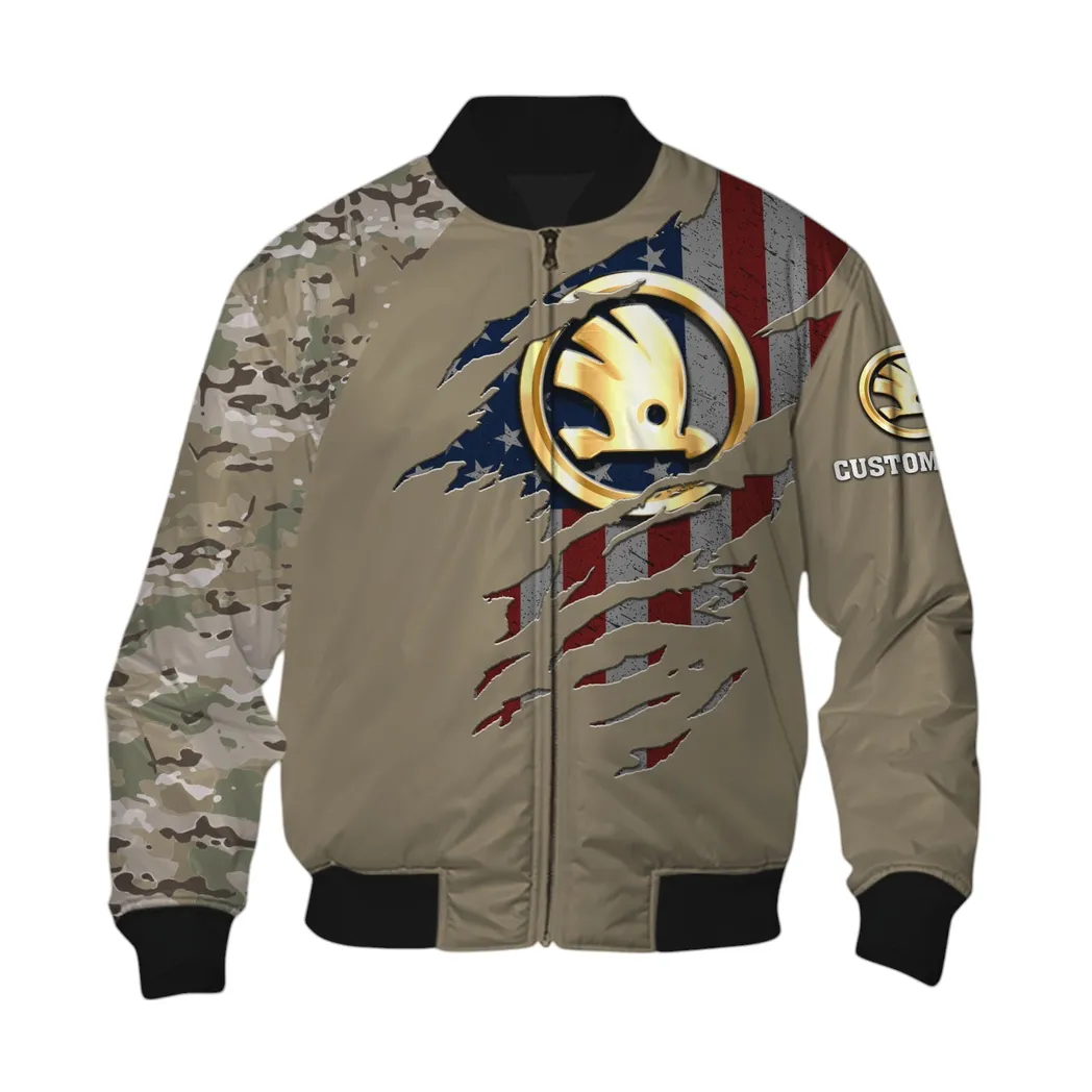 Skoda Auto Bomberjacke für Sportwagen-Fans, All Over Print Geschenk für Auto-Enthusiasten Skoda Auto Fans CAR46021725096-6