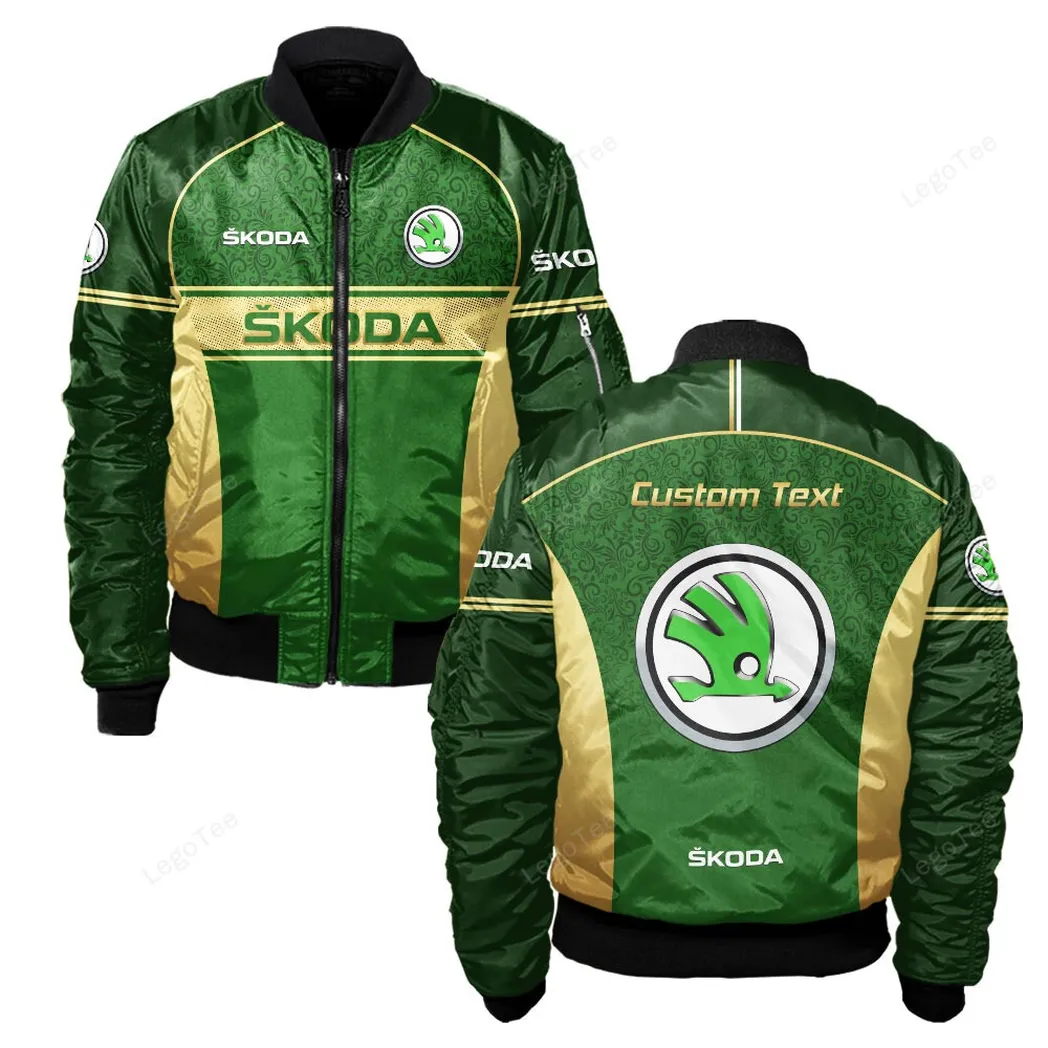 Skoda Bomberjacke für Sportwagen-Fans, All Over Print Geschenk für Auto-Enthusiasten Skoda Fans CAR137021325966-4