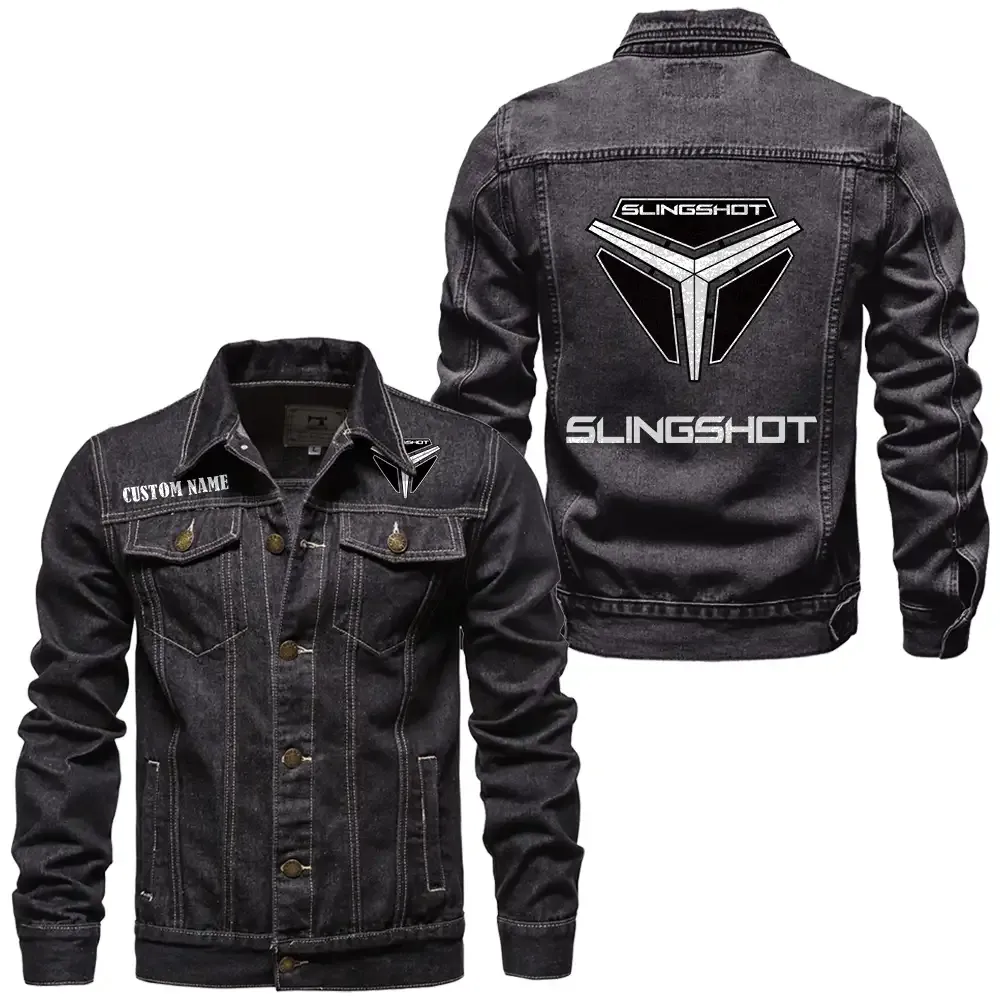 Slingshort Jeansjacke für Auto-Fans – Vintage-Stil mit Wunschname personalisierbar CAR1901132264 - Schwarz