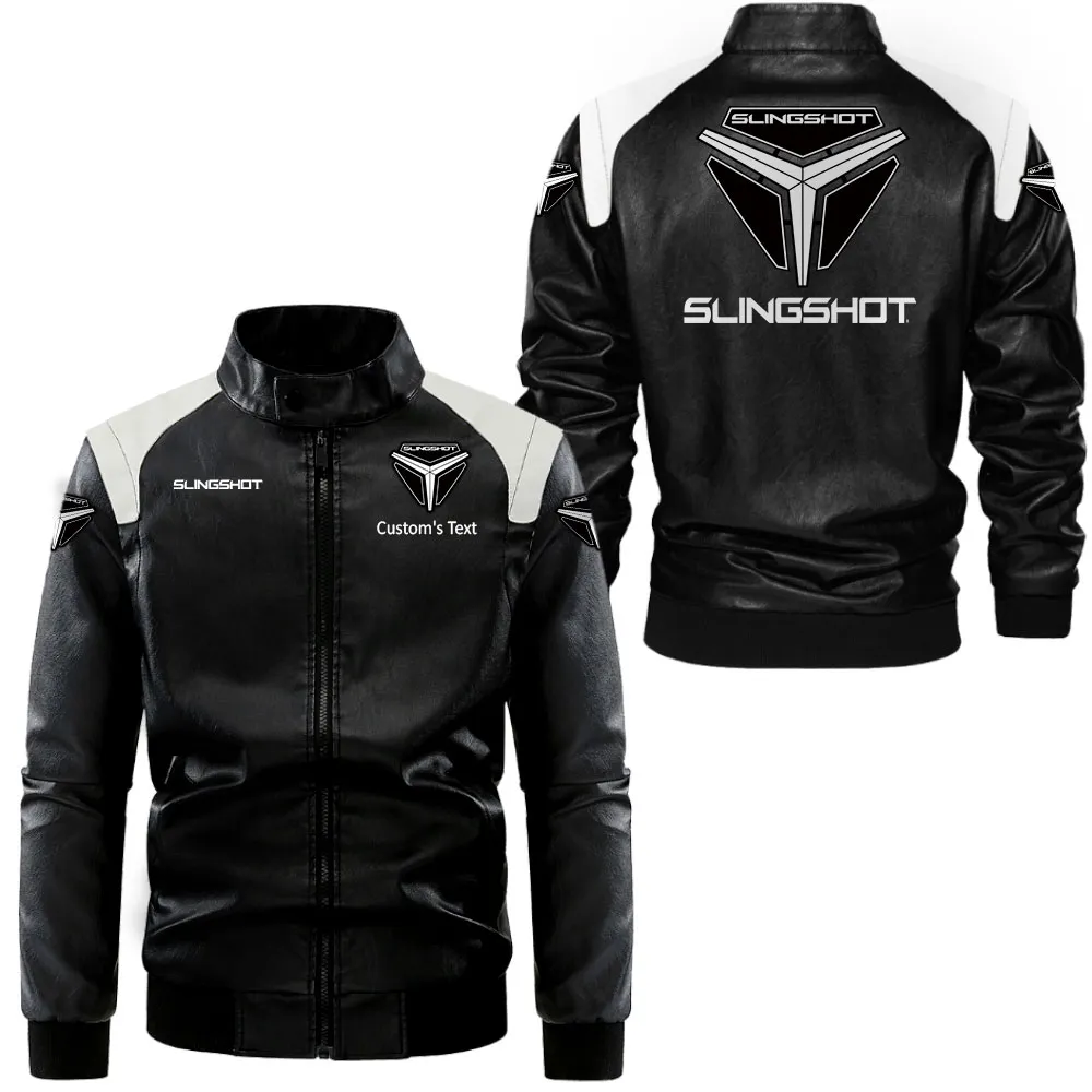 Slingshort Lederjacke in Schwarz-Weiß für Auto-Fans, Allover-Print, personalisierbar mit Wunschname CAR0801062316