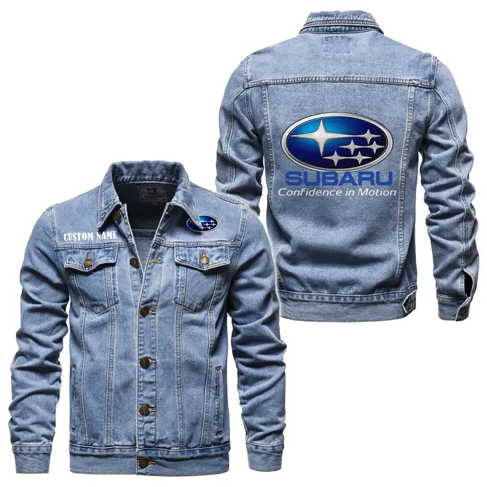subaru jeansjacke fr auto fans vintage stil mit wunschname personalisierbar car1901132271 hellblau lvnko