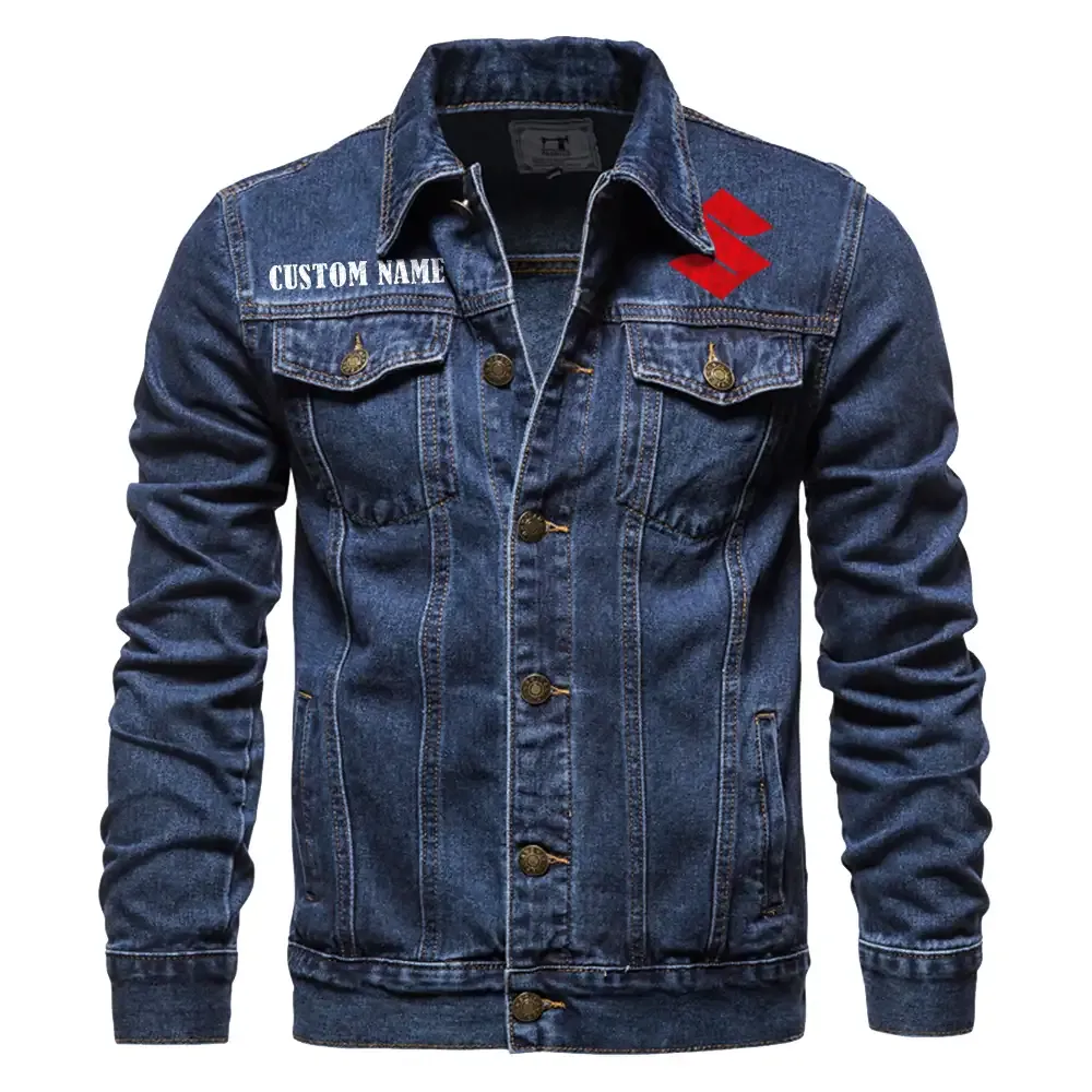 Suzuki Hayabusa Jeansjacke für Auto-Fans – Vintage-Stil mit Wunschname personalisierbar CAR1901132272 - Dunkelblau