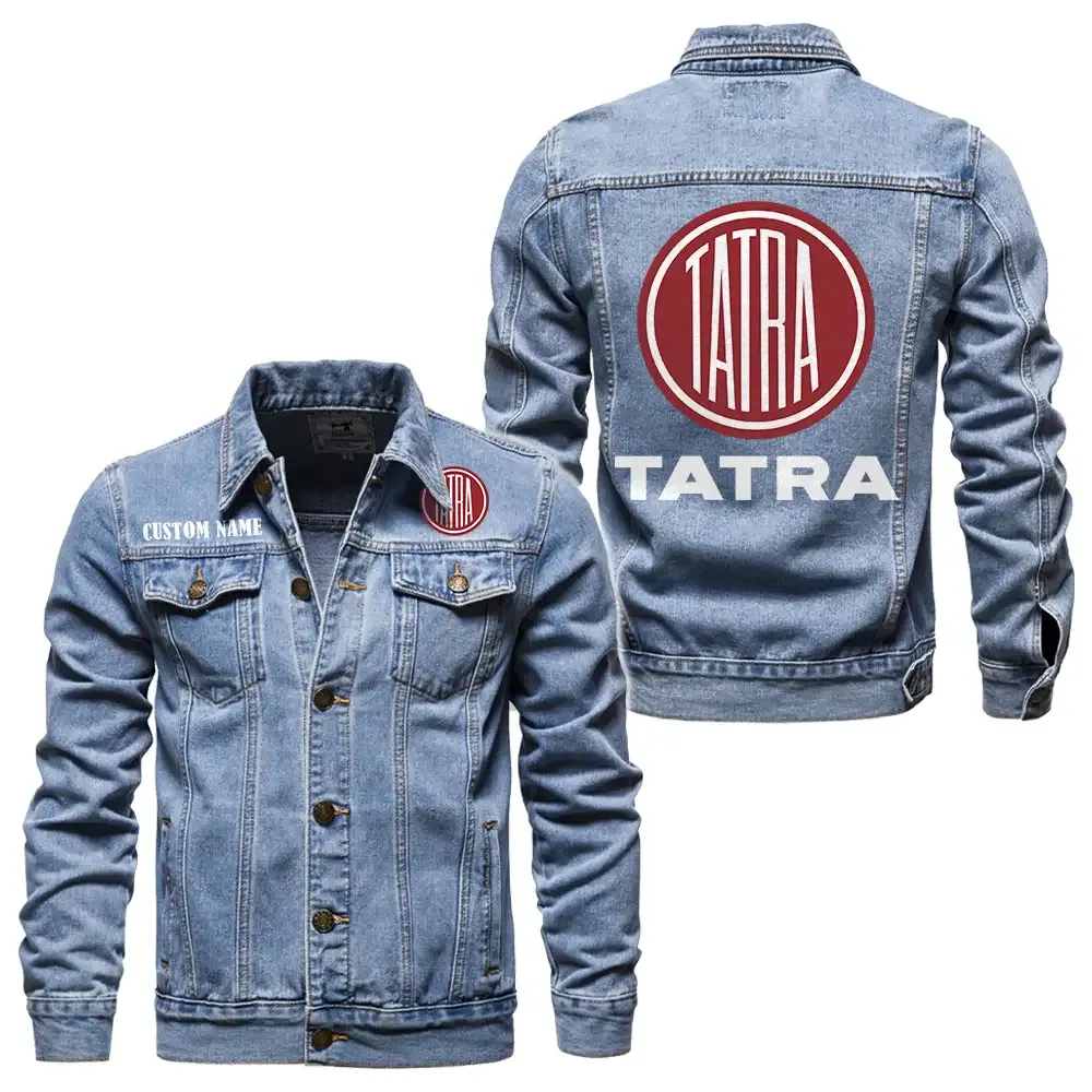 tatra jeansjacke fr auto fans vintage stil mit wunschname personalisierbar car1901132276 hellblau