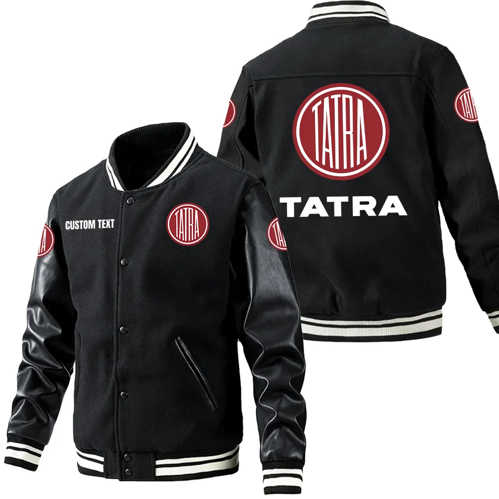 tatra leder baseballjacke fr auto fans rmel mit all over print personalisierbar mit wunschname car1801112213 schwarz mis8k