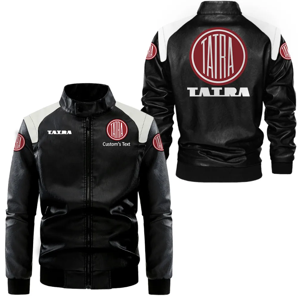 tatra lederjacke in schwarz wei fr auto fans allover print personalisierbar mit wunschname car0801062328 aq1fr
