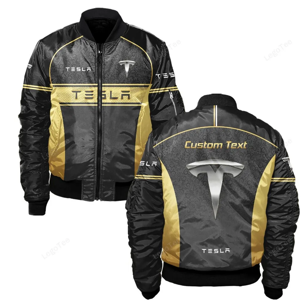Tesla Bomberjacke für Sportwagen-Fans, All Over Print Geschenk für Auto-Enthusiasten Tesla Fans CAR137021325943-4