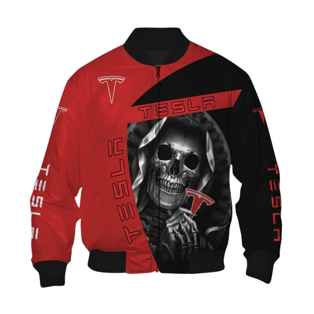 Tesla Bomberjacke für Sportwagen-Fans, All Over Print Geschenk für Auto-Enthusiasten Tesla Fans CAR6702212561