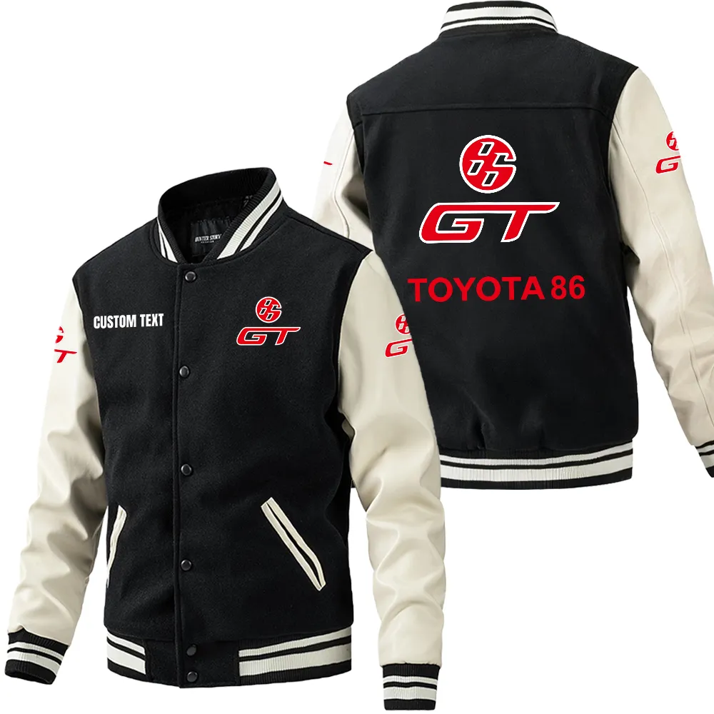 toyota 86 leder baseballjacke fr auto fans rmel mit all over print personalisierbar mit wunschname car1801112216 schwarz wei 8fim4