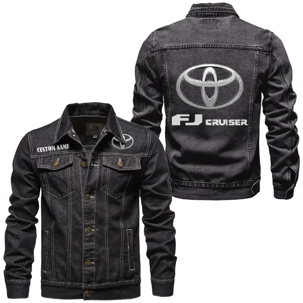 Toyota fj cruiser Jeansjacke für Auto-Fans – Vintage-Stil mit Wunschname personalisierbar CAR1901132284 - Schwarz