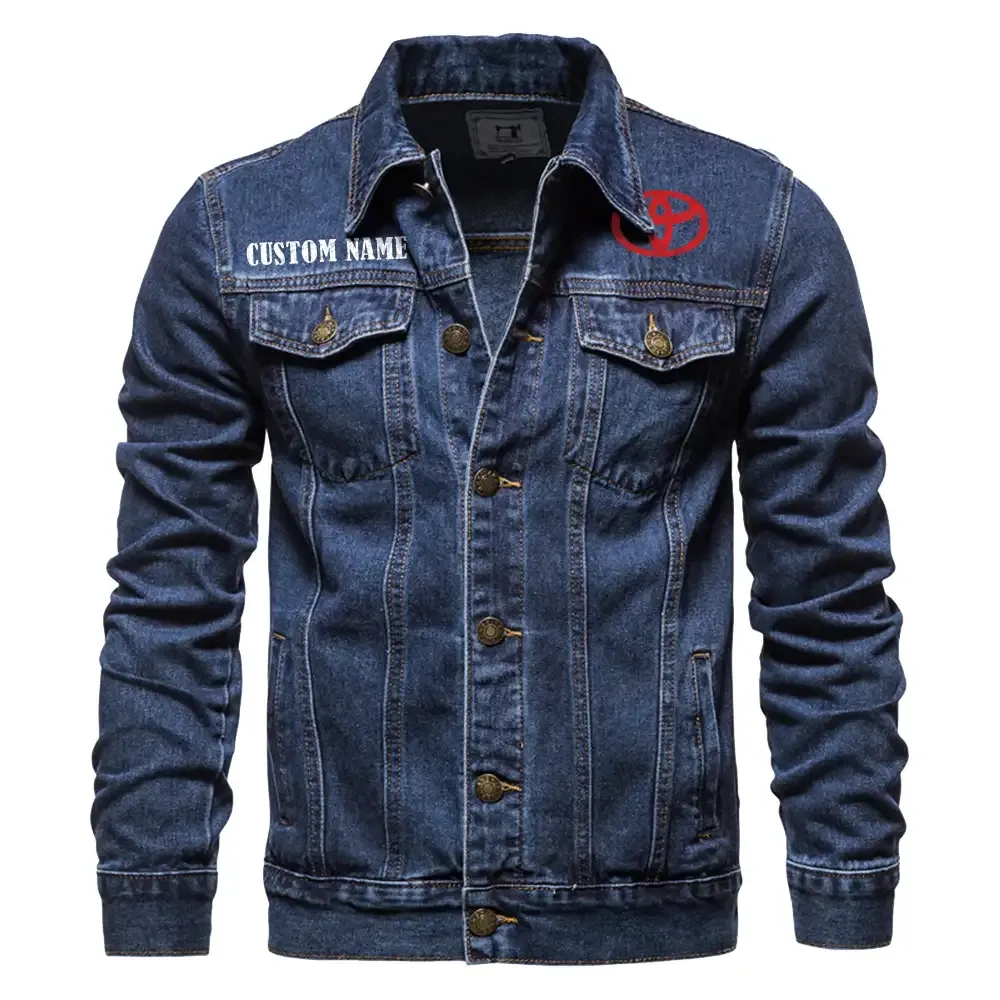 Toyota racing Jeansjacke für Auto-Fans – Vintage-Stil mit Wunschname personalisierbar CAR1901132291 - Dunkelblau