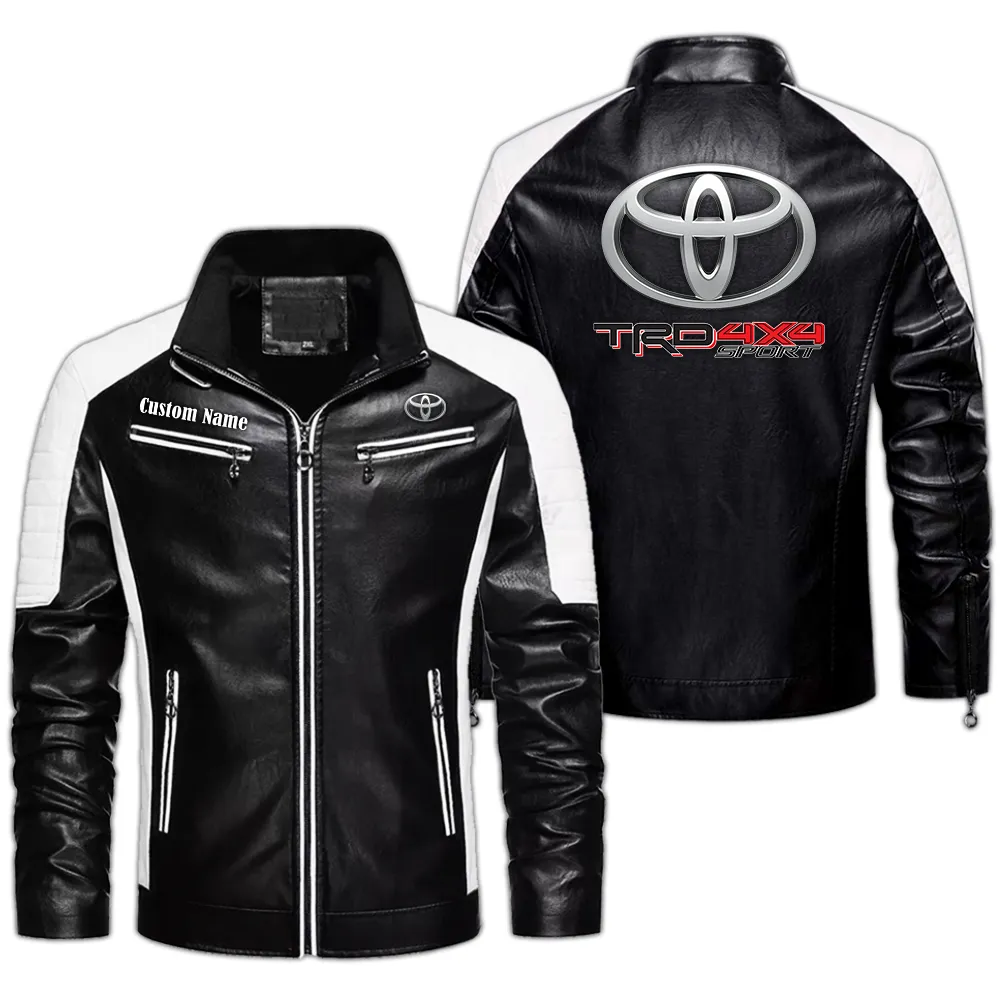 toyota trd custom herren lederjacke fr autoliebhaber perfektes geschenk mit namen car0401022319 schwarz 2y54s