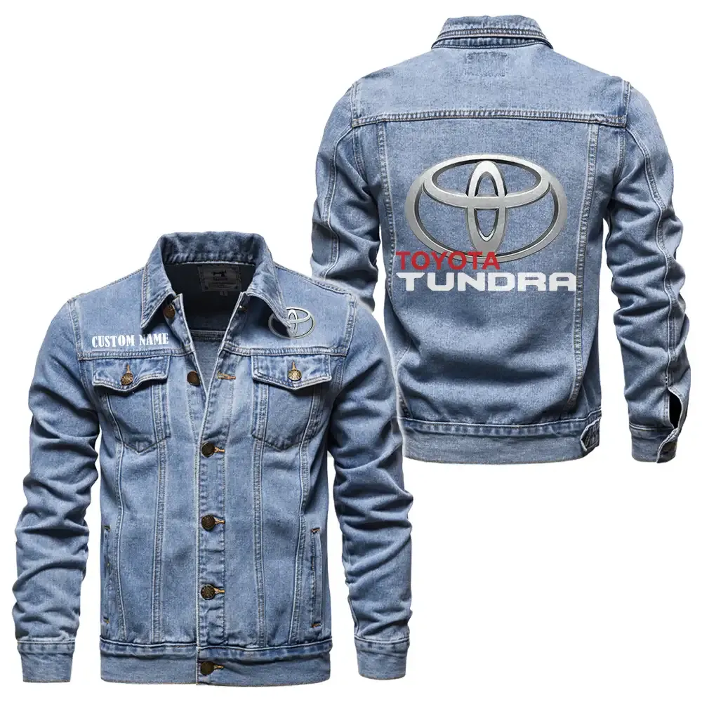 Toyota Tundra Jeansjacke für Auto-Fans – Vintage-Stil mit Wunschname personalisierbar CAR1901132295 - Hellblau