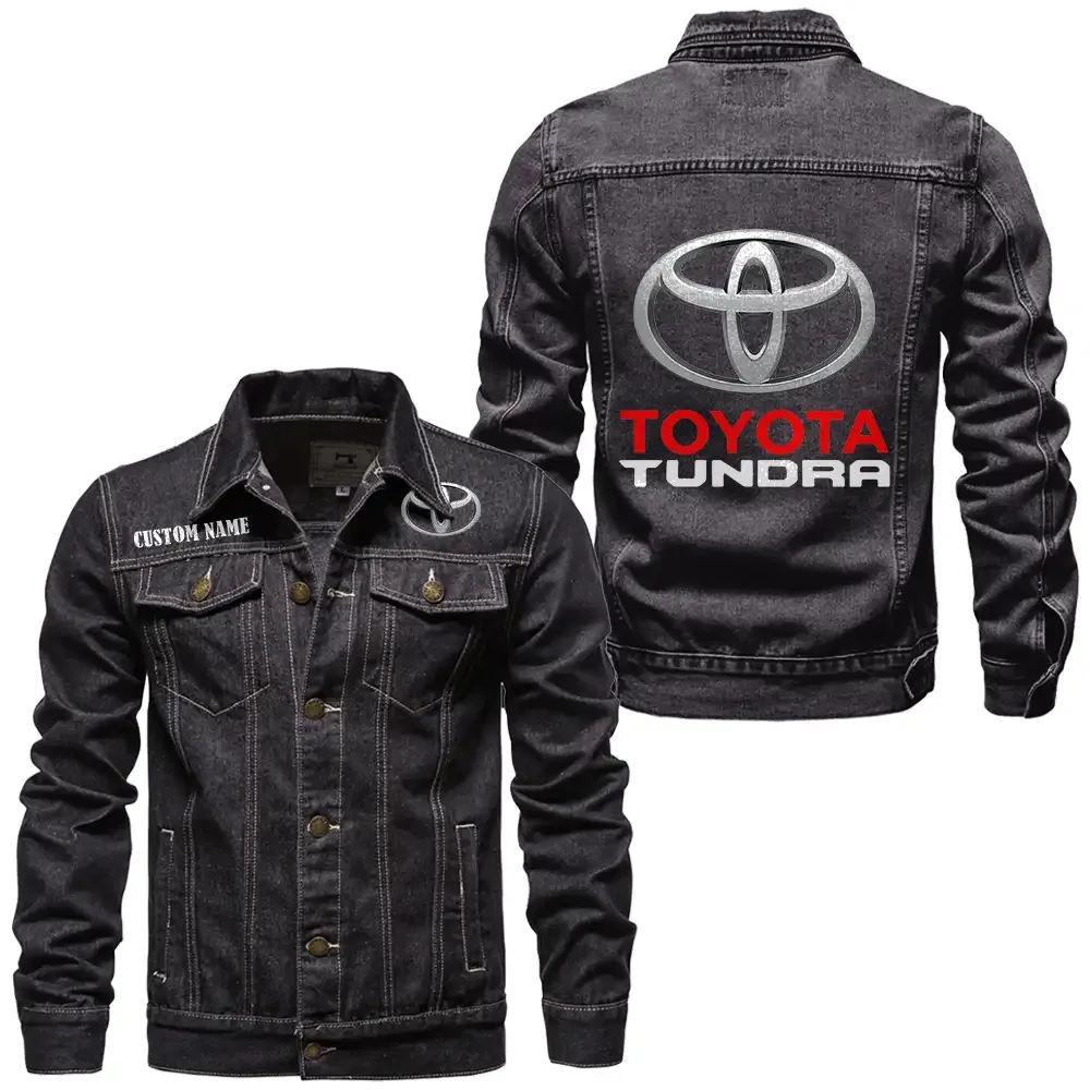 Toyota Tundra Jeansjacke für Auto-Fans – Vintage-Stil mit Wunschname personalisierbar CAR1901132296 - Schwarz