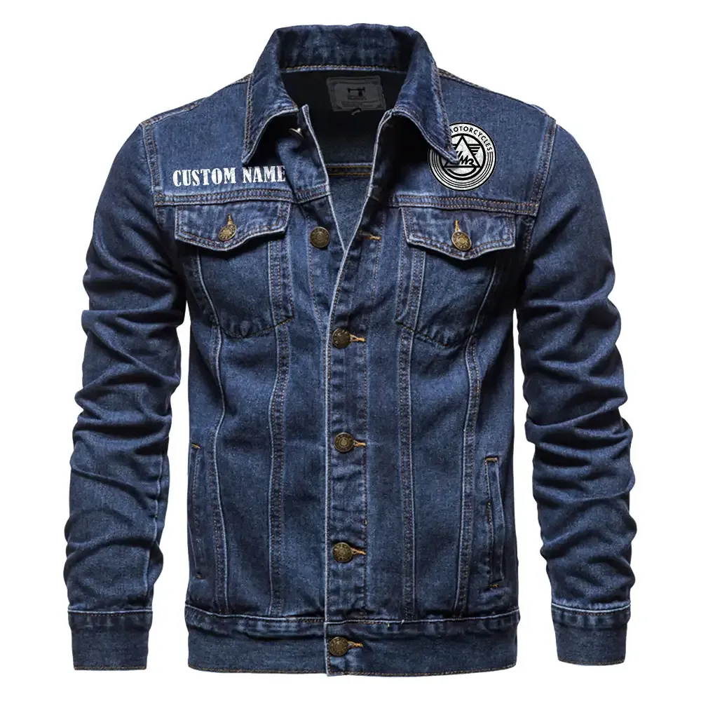Ural Motorcycles Jeansjacke für Auto-Fans – Vintage-Stil mit Wunschname personalisierbar CAR1901132300 - Dunkelblau