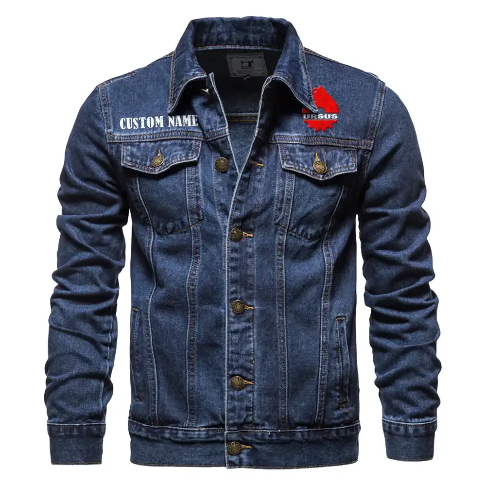 Ursus Jeansjacke für Auto-Fans – Vintage-Stil mit Wunschname personalisierbar CAR1901132301 - Dunkelblau