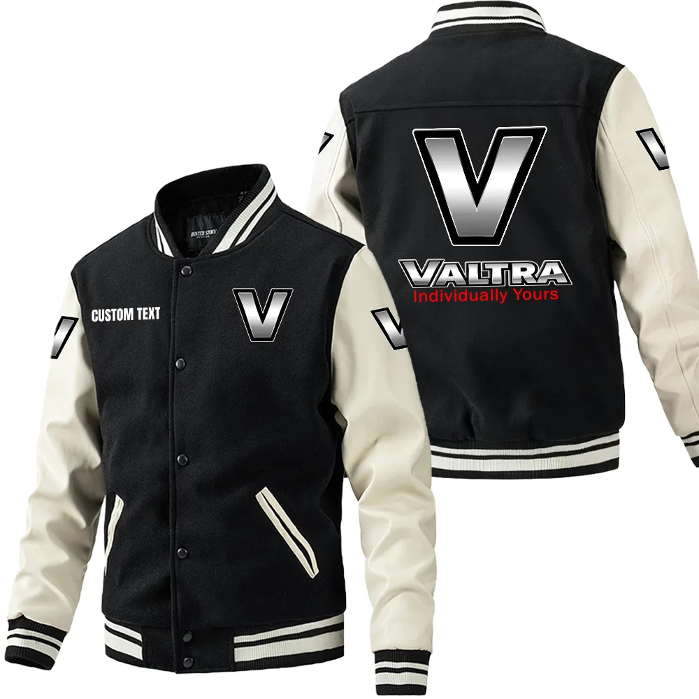 valtra leder baseballjacke fr auto fans rmel mit all over print personalisierbar mit wunschname car1801112234 schwarz wei safpe