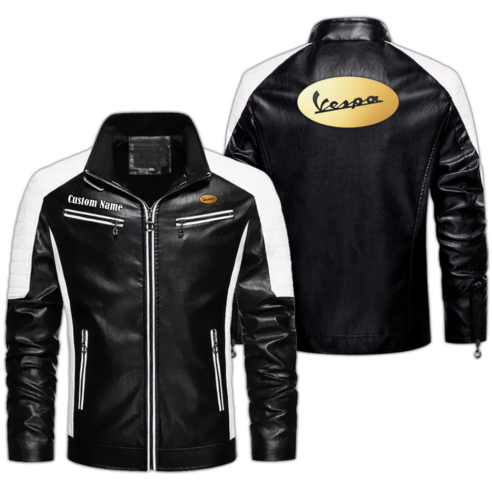 vespa custom herren lederjacke fr autoliebhaber perfektes geschenk mit namen car0401022331 schwarz vvjsl