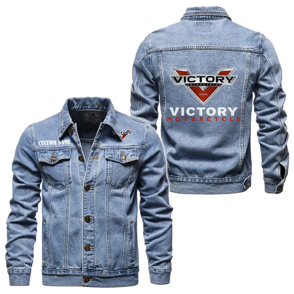 victory motorcycles jeansjacke fr auto fans vintage stil mit wunschname personalisierbar car1901132306 hellblau 0vqhm