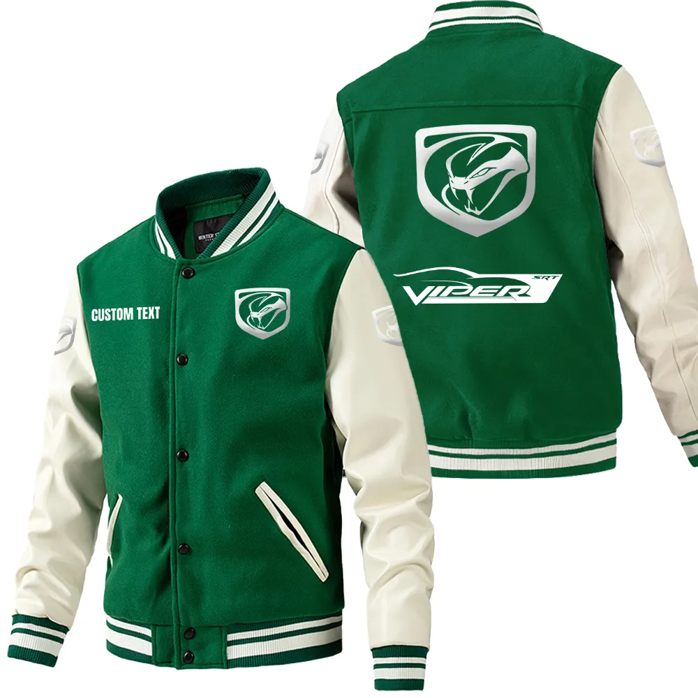 viper leder baseballjacke fr auto fans rmel mit all over print personalisierbar mit wunschname car1801112238 grn ghnmr