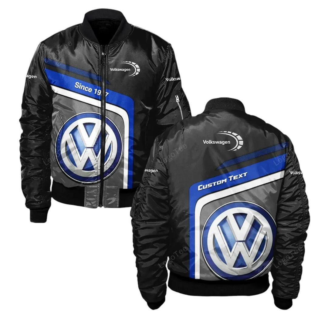 Volkswagen Bomberjacke für Autoliebhaber – Army-Varsity-Design mit Wunschnamen CAR11103032578