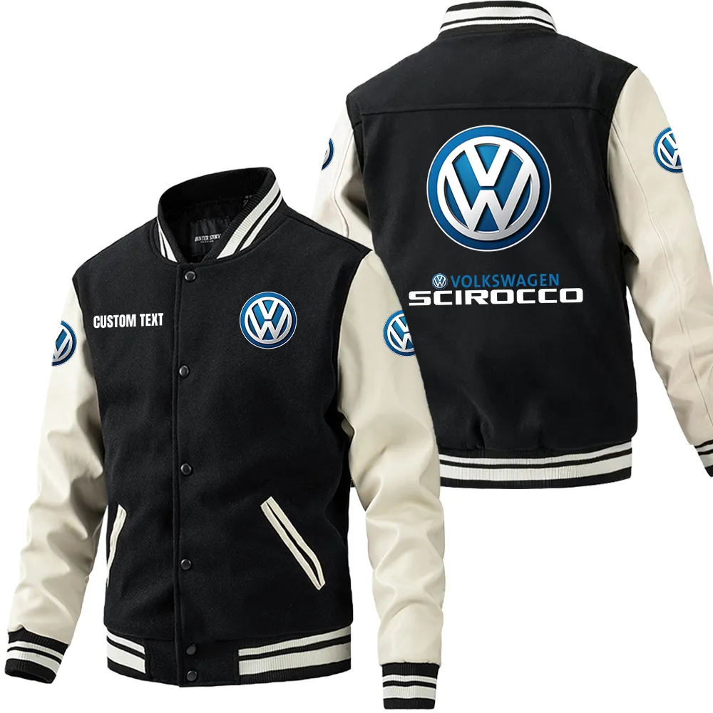 volkswagen scirocco leder baseballjacke fr auto fans rmel mit all over print personalisierbar mit wunschname car1801112244 schwarz wei uezua