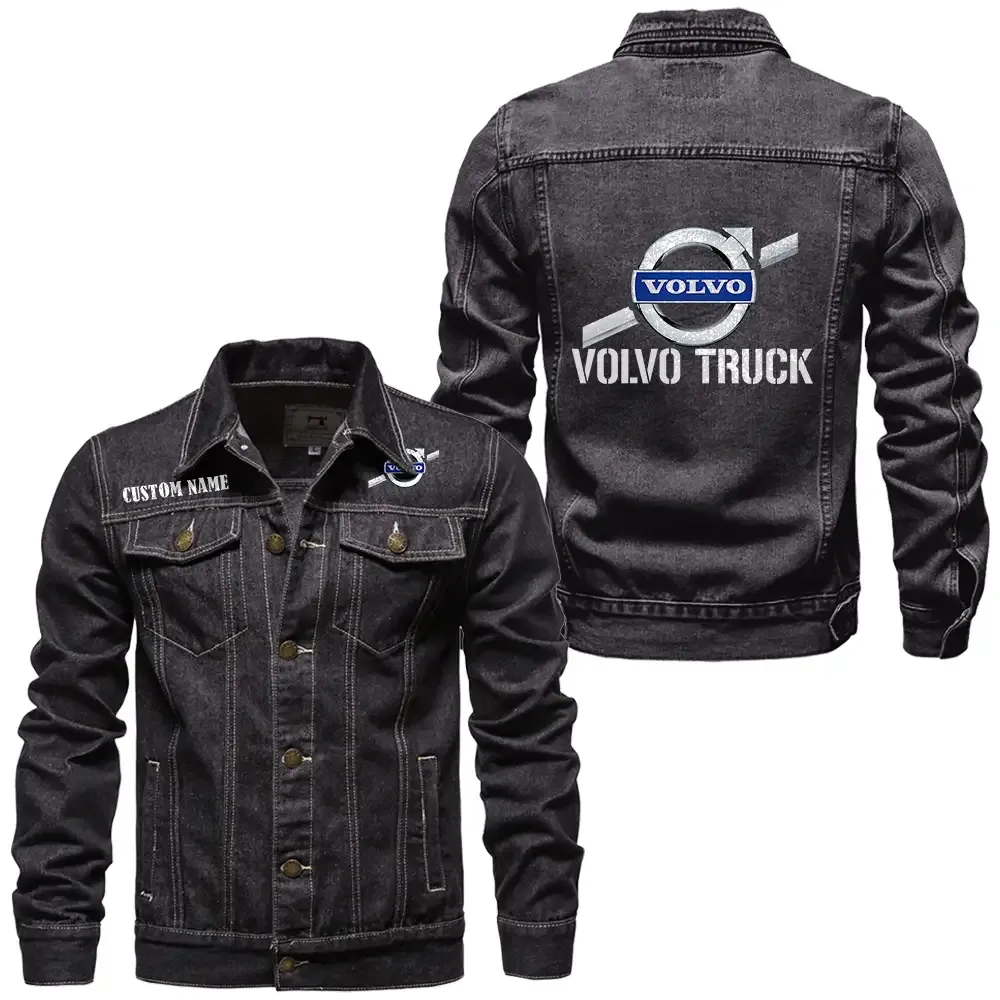 volvo trucks jeansjacke fr auto fans vintage stil mit wunschname personalisierbar car1901132316 schwarz bm8zp