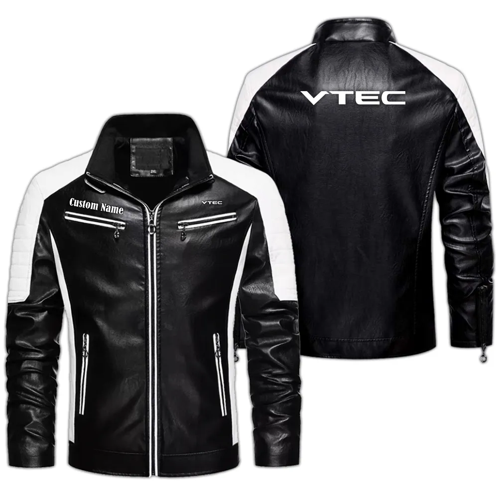 vtec custom herren lederjacke fr autoliebhaber perfektes geschenk mit namen car0401022336 schwarz 0tv4d