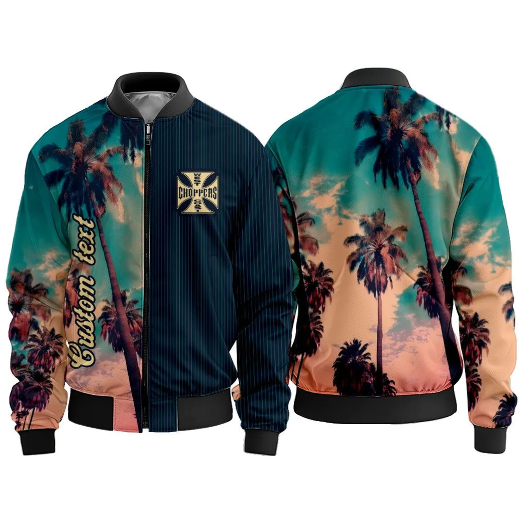 West Coast Choppers Vintage Bomber Jacket Palm Custom, All Over Print Car Bomber Jacket CAR431041625397