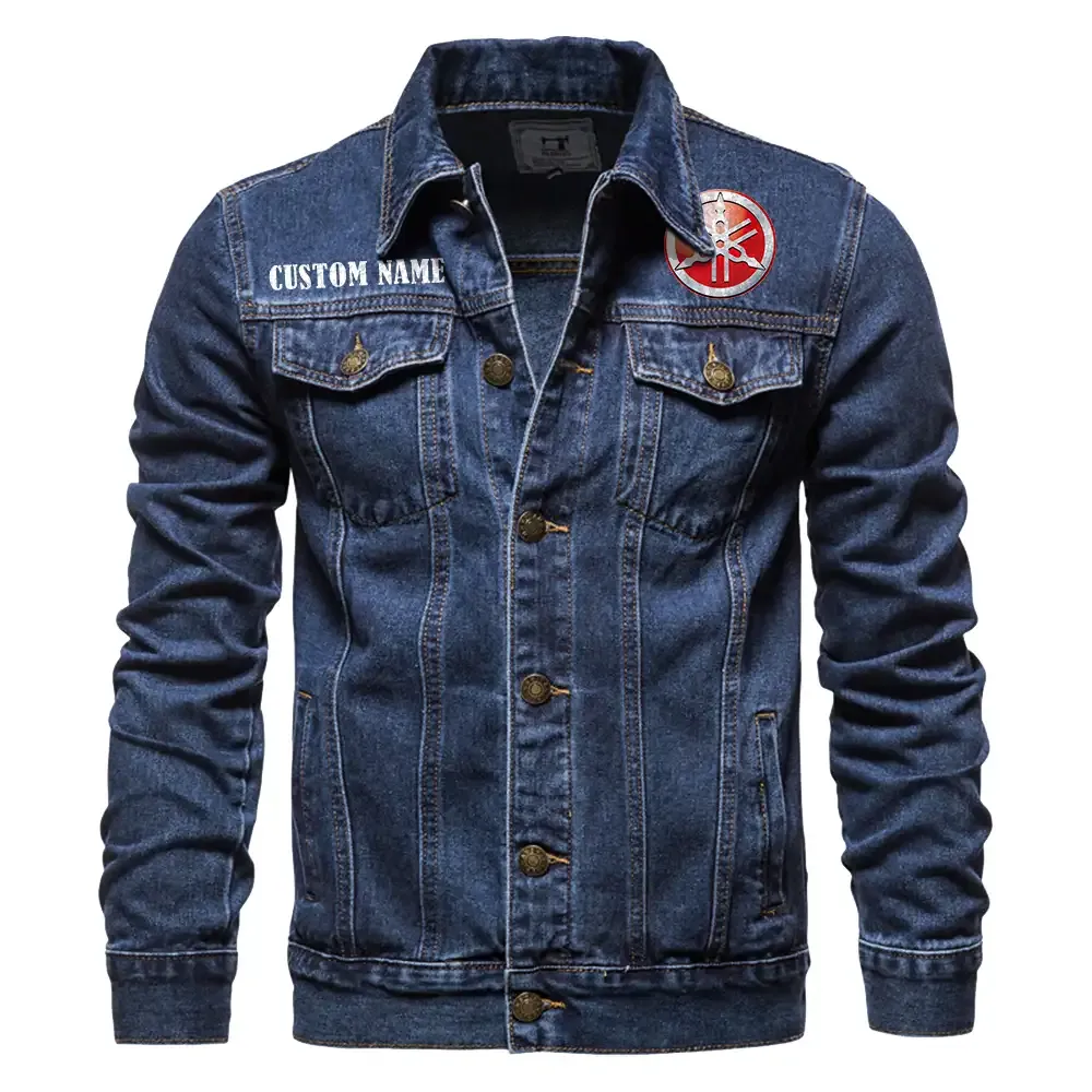 Yamaha Jeansjacke für Auto-Fans – Vintage-Stil mit Wunschname personalisierbar CAR1901132321 - Dunkelblau