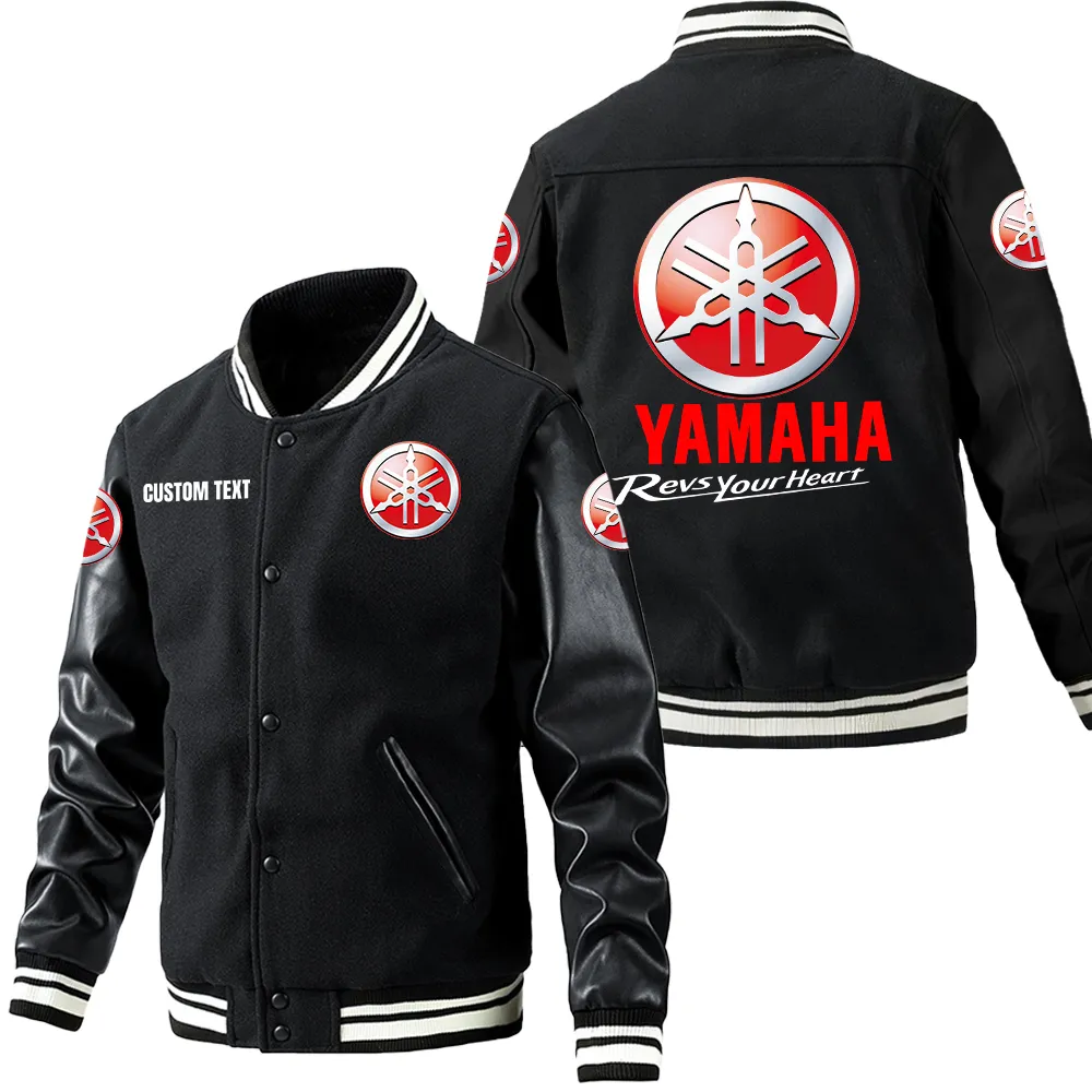 yamaha leder baseballjacke fr auto fans rmel mit all over print personalisierbar mit wunschname car1801112246 schwarz mv51d