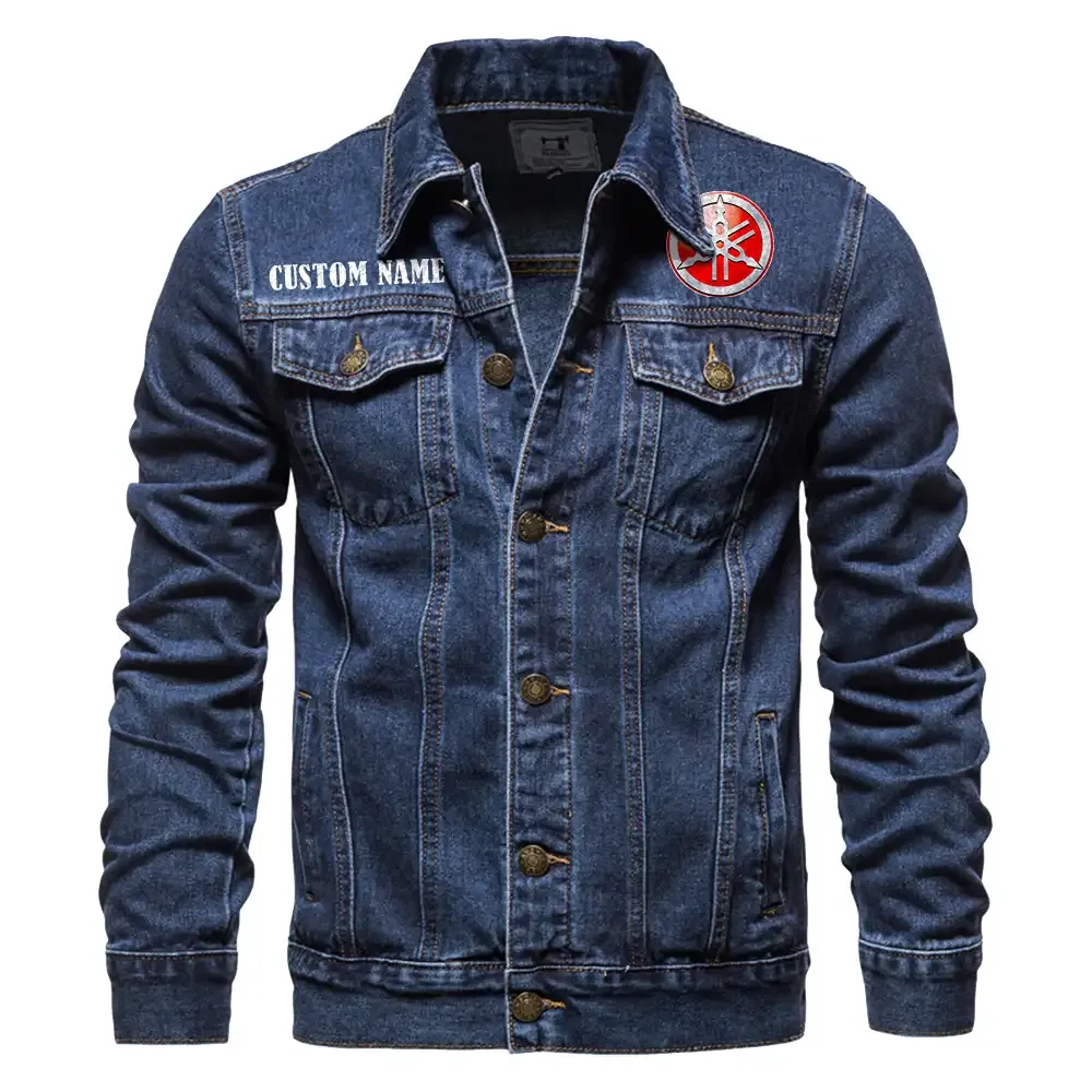 Yamaha Outboards Jeansjacke für Auto-Fans – Vintage-Stil mit Wunschname personalisierbar CAR1901132322 - Dunkelblau