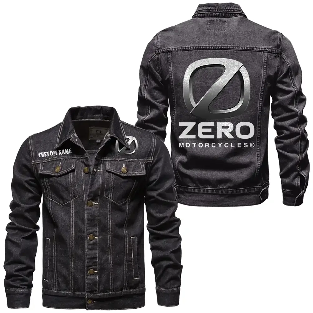 Zero Motorcycles Jeansjacke für Auto-Fans – Vintage-Stil mit Wunschname personalisierbar CAR1901132323 - Schwarz