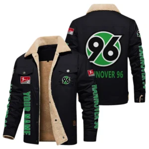Hannover 96 Jacke mit Fellkragen und Fleece, Ganzflächig bedruckte Jacke mit Fellkragen und Fleece fur Hannover 96 fans BDE103082125104 - Schwarz