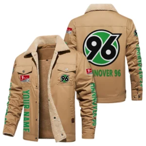 Hannover 96 Jacke mit Fellkragen und Fleece, Ganzflächig bedruckte Jacke mit Fellkragen und Fleece fur Hannover 96 fans BDE103082125104 - Khaki