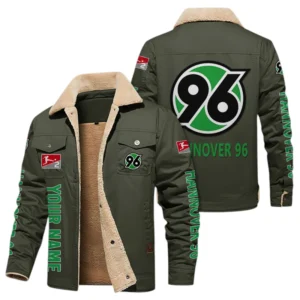 Hannover 96 Jacke mit Fellkragen und Fleece, Ganzflächig bedruckte Jacke mit Fellkragen und Fleece fur Hannover 96 fans BDE103082125104 - Grün
