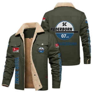 SC Paderborn 07 Jacke mit Fellkragen und Fleece, Ganzflächig bedruckte Jacke mit Fellkragen und Fleece fur SC Paderborn 07 fans BDE103082125109 - Grün