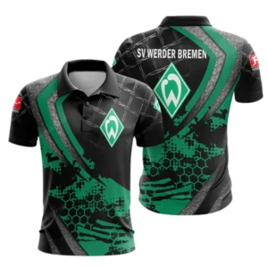 SV Werder Bremen Poloshirt, Ganzflächig bedruckte Poloshirt fur SV Werder Bremen fans BDE01082125106
